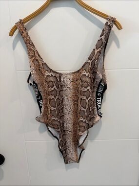 True religionReptile- Brown Snake Pattern body suit NWT